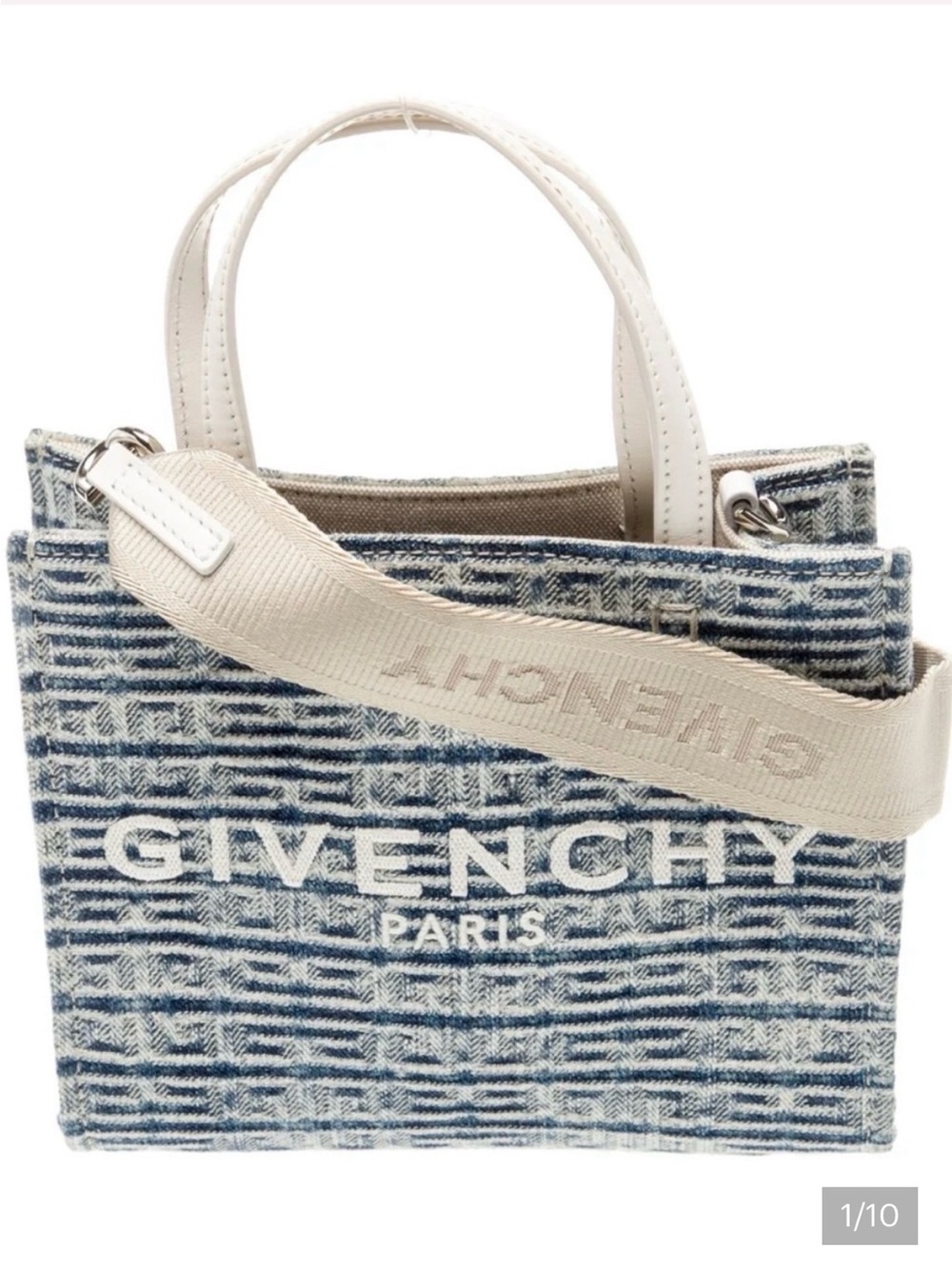 Givenchy Blue & White Tweed Mini Tote